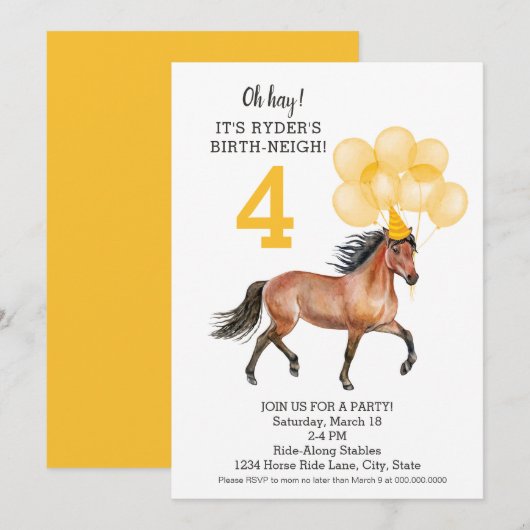 Horse Ride Birthday //Oh Hay Het is jouw geboorte- Kaart (Voorkant / Achterkant)