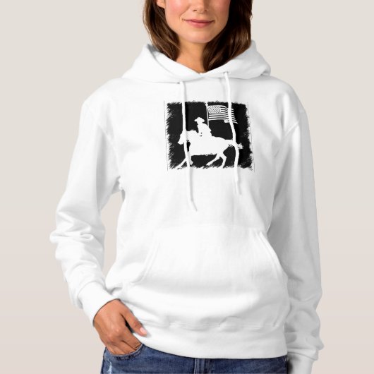 Horse Rider die Amerikaanse vlag voert Hoodie (Voorkant)