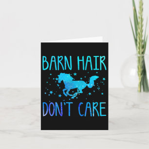 Horse Rider Gift Barn Hair Don't Care Funny Horse  Kaart