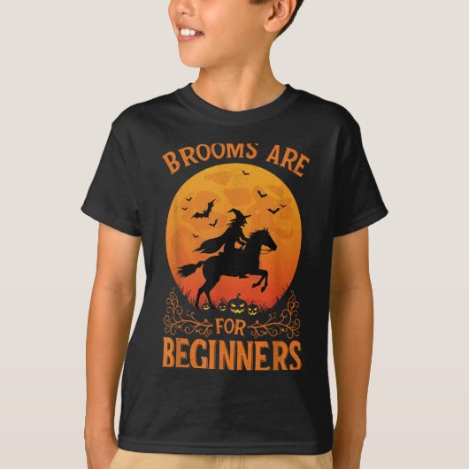 Horse Rider Halloween Equestrian Brooms Are For Be T-shirt (Voorkant)