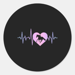 Horse Rider Horseback Riding Heartbeat Ronde Sticker