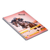Horse & Rider Hunter Jumper Equestrian Custom Notitieboek (Rechterzijde)