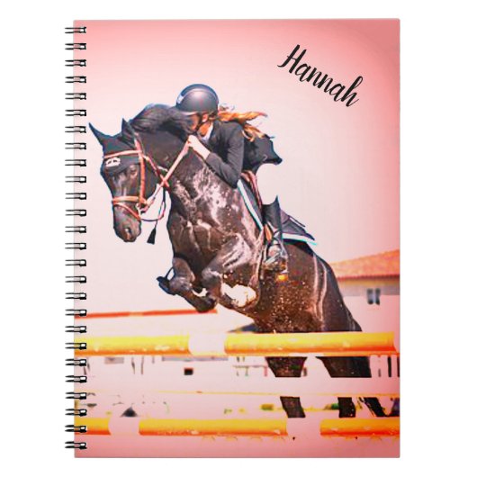 Horse & Rider Hunter Jumper Equestrian Custom Notitieboek (Voorkant)