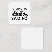 HORSE RIDER ZEI NEEN VIERKANTE VISITEKAARTJE (Voorkant / Achterkant)