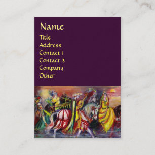 HORSE RIDERS, MUZIEK IN DE NACHT Fantasy Paars Visitekaartje