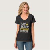 Horse Riding Eat Sleep Repeat Horses Hobby Riding T-shirt (Voorkant volledig)