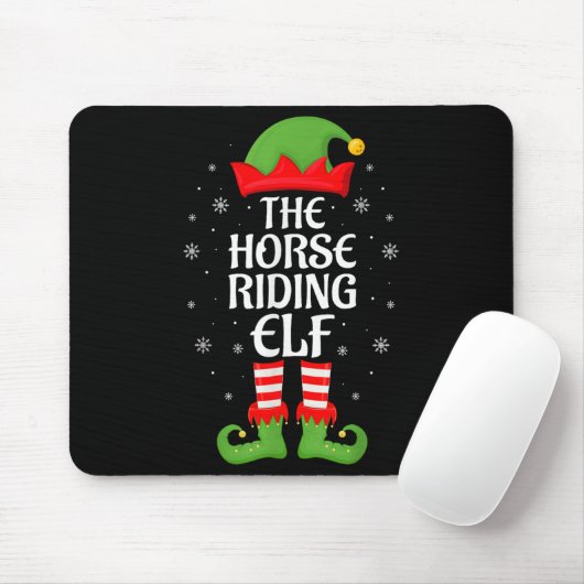 Horse Riding Elf Xmas Family Matching Elf Squad Ch Muismat (Met muis)