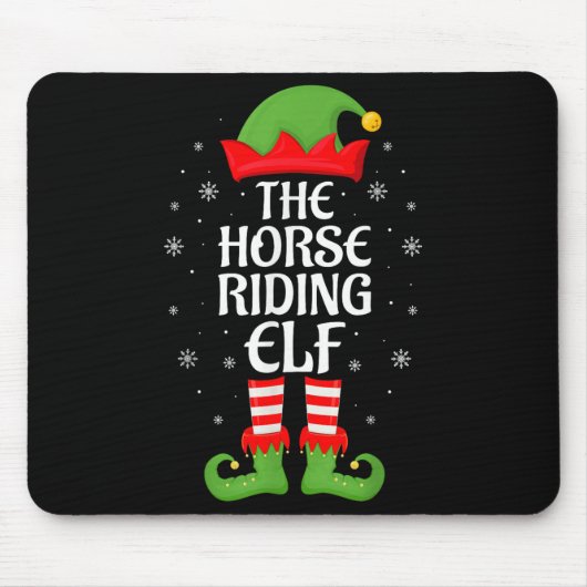 Horse Riding Elf Xmas Family Matching Elf Squad Ch Muismat (Voorkant)
