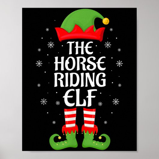 Horse Riding Elf Xmas Family Matching Elf Squad Ch Poster (Voorkant)