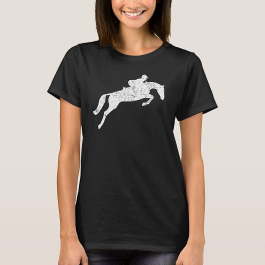 Horse Riding English Equestrian Hunter Jumper Grun T-shirt (Voorkant)
