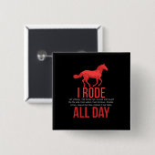 Horse Riding - Horse Ride Vierkante Button 5,1 Cm (Voorkant /achterkant)