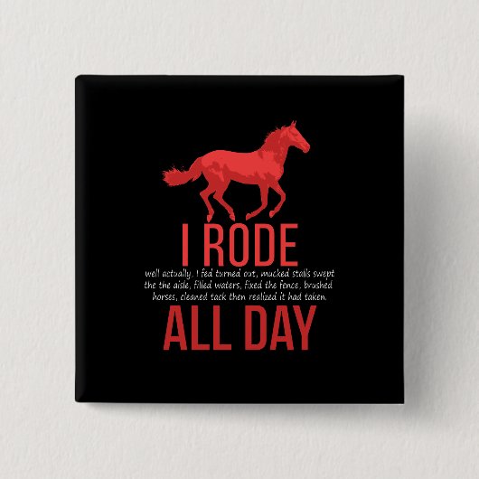 Horse Riding - Horse Ride Vierkante Button 5,1 Cm (Voorkant)
