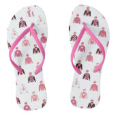 Horse Riding Jockey Pink White Teenslippers (Voetbed)