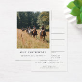 Horse Riding Lessons Gift Certificate Template Visitekaartje (Bureau)