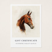Horse Riding Lessons Gift Certificate Template Visitekaartje (Voorkant)