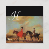 HORSE RIDING Monogram Vierkante Visitekaartje (Achterkant)