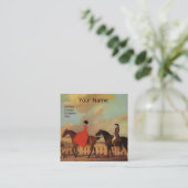 HORSE RIDING Monogram Vierkante Visitekaartje (Staand voorkant)