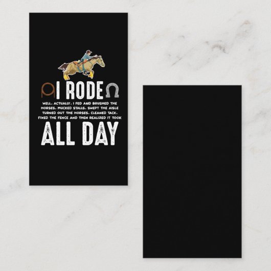 Horse Riding Pony Funny Horseback Horse Lover Visitekaartje (Voorkant / Achterkant)