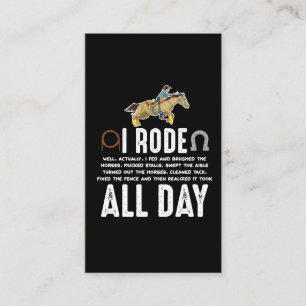 Horse Riding Pony Funny Horseback Horse Lover Visitekaartje