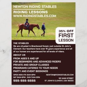 Horse Riding Portret, Riding Instructor, Academie Flyer