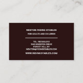 Horse Riding Portret, Riding Instructor, Academie Visitekaartje (Achterkant)