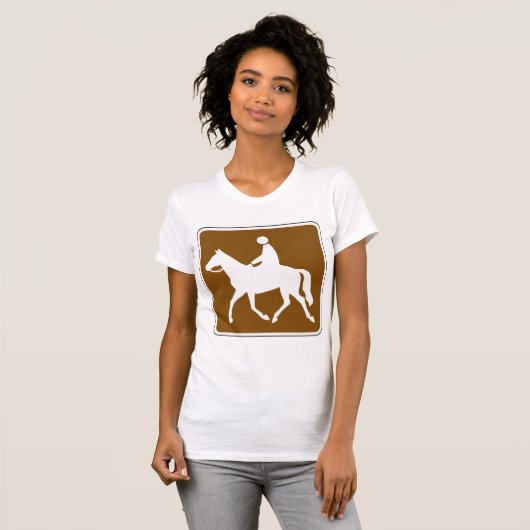 Horse Riding Road Sign Womens T-Shirt (Voorkant volledig)