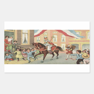 Horse Riding Sinterklaas Dutch St. Nick Rechthoekige Sticker