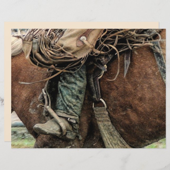 Horse Riding Western Rodeo Cowboy (Voorkant / Achterkant)