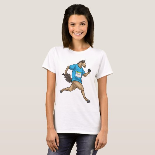 Horse Runner Running Sports T-shirt (Voorkant volledig)