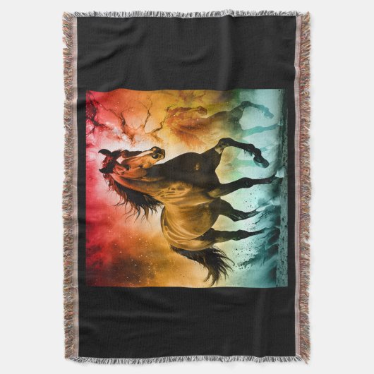 Horse running  deken (Voorkant Verticaal)