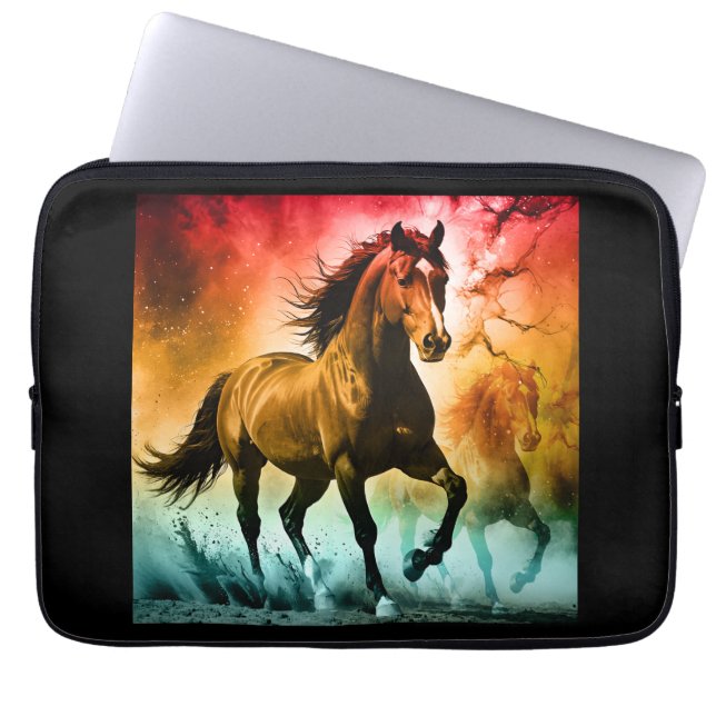 Horse running  laptop sleeve (Voorkant)