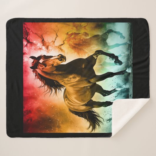 Horse running sherpa deken (Voorkant (horizontaal))