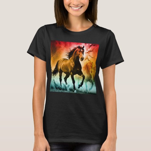 Horse running  t-shirt (Voorkant)