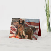 Horse Rustic Barn American Flag Bedankkaart (Voorkant)