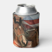 Horse Rustic Barn American Flag Blikjeskoeler (Blikje Voorkant)
