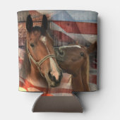 Horse Rustic Barn American Flag Blikjeskoeler (Achterkant)