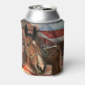 Horse Rustic Barn American Flag Blikjeskoeler (Blikje Achterkant)