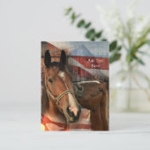 Horse Rustic Barn American Flag Briefkaart (Staand voorkant)