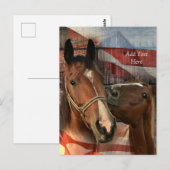 Horse Rustic Barn American Flag Briefkaart (Voorkant / Achterkant)