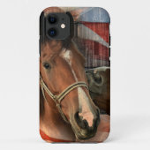 Horse Rustic Barn American Flag Case-Mate iPhone Case (Achterkant)