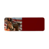 Horse Rustic Barn American Flag Etiket (Voorkant)