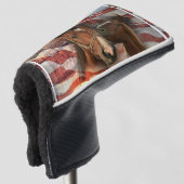Horse Rustic Barn American Flag Golfheadcover (3/4 voorkant)