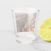 Horse Rustic Barn American Flag Shot Glas (Achterkant)