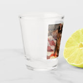 Horse Rustic Barn American Flag Shot Glas (Links)