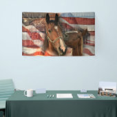 Horse Rustic Barn American Flag Spandoek (Beurs)