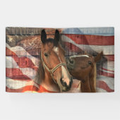 Horse Rustic Barn American Flag Spandoek (Horizontaal)