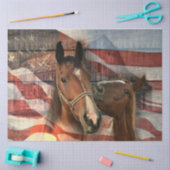 Horse Rustic Barn American Flag Tissuepapier (Craft)