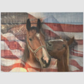 Horse Rustic Barn American Flag Tissuepapier (Voorkant)