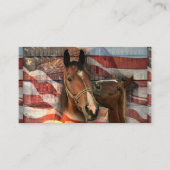 Horse Rustic Barn American Flag Visitekaartje (Voorkant)