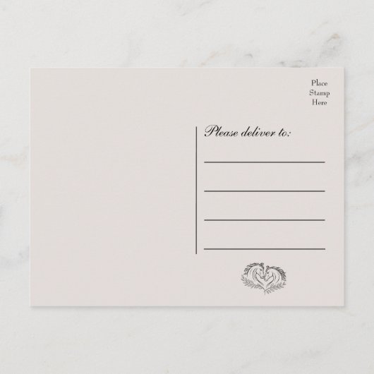 Horse Rustic Country Westerne bruiloft Dank u Briefkaart (Achterkant)